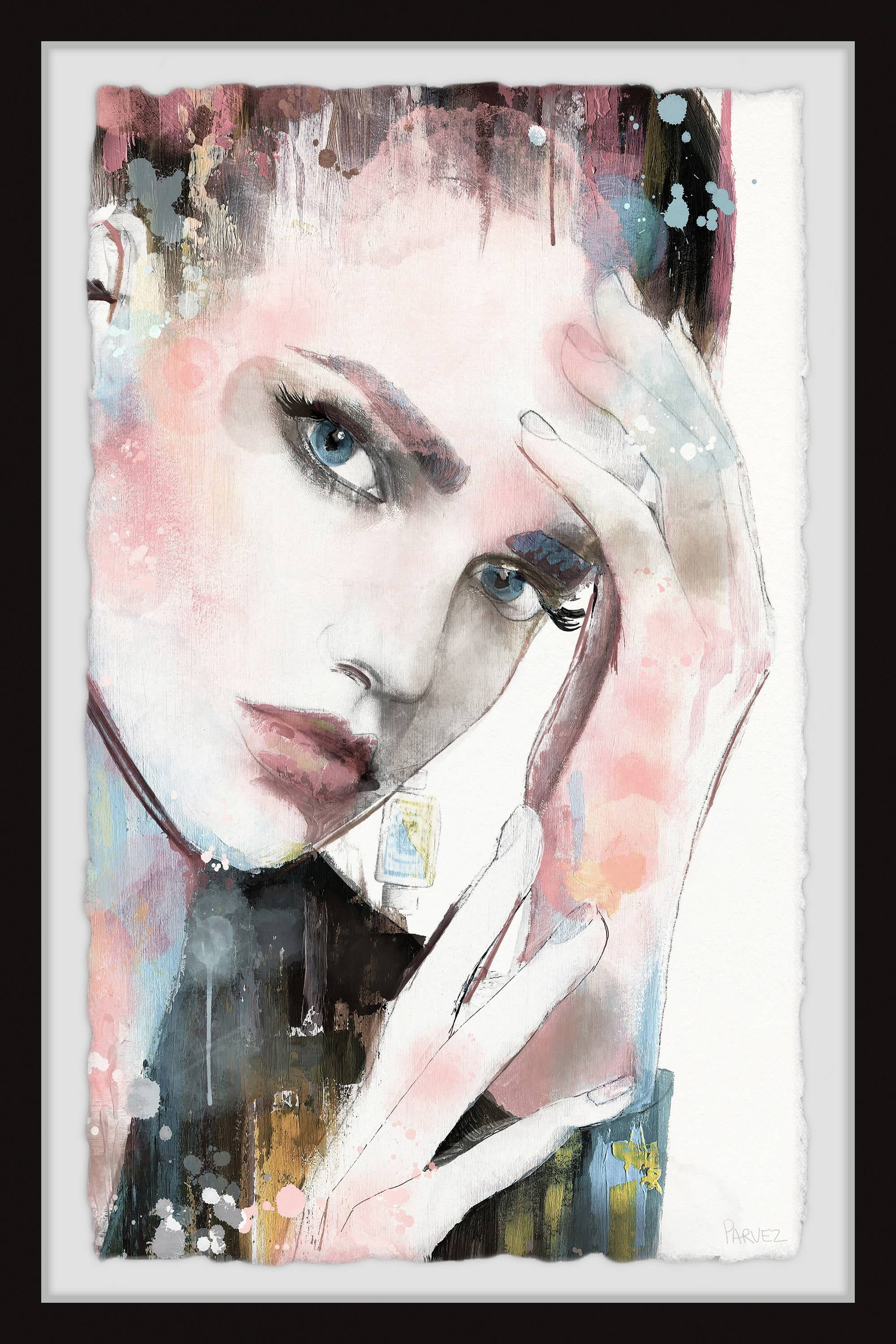 Parvez Taj Thinking Face Framed Wall Art