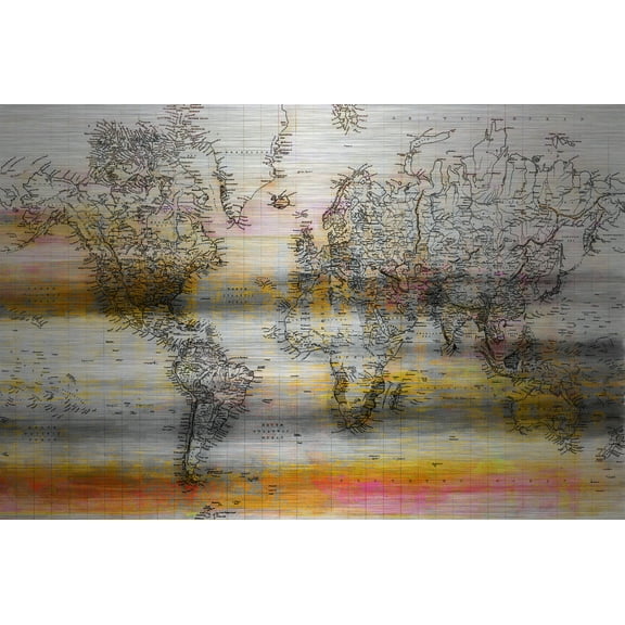 Parvez Taj "Topographical Map" Painting Print on Brushed Aluminum