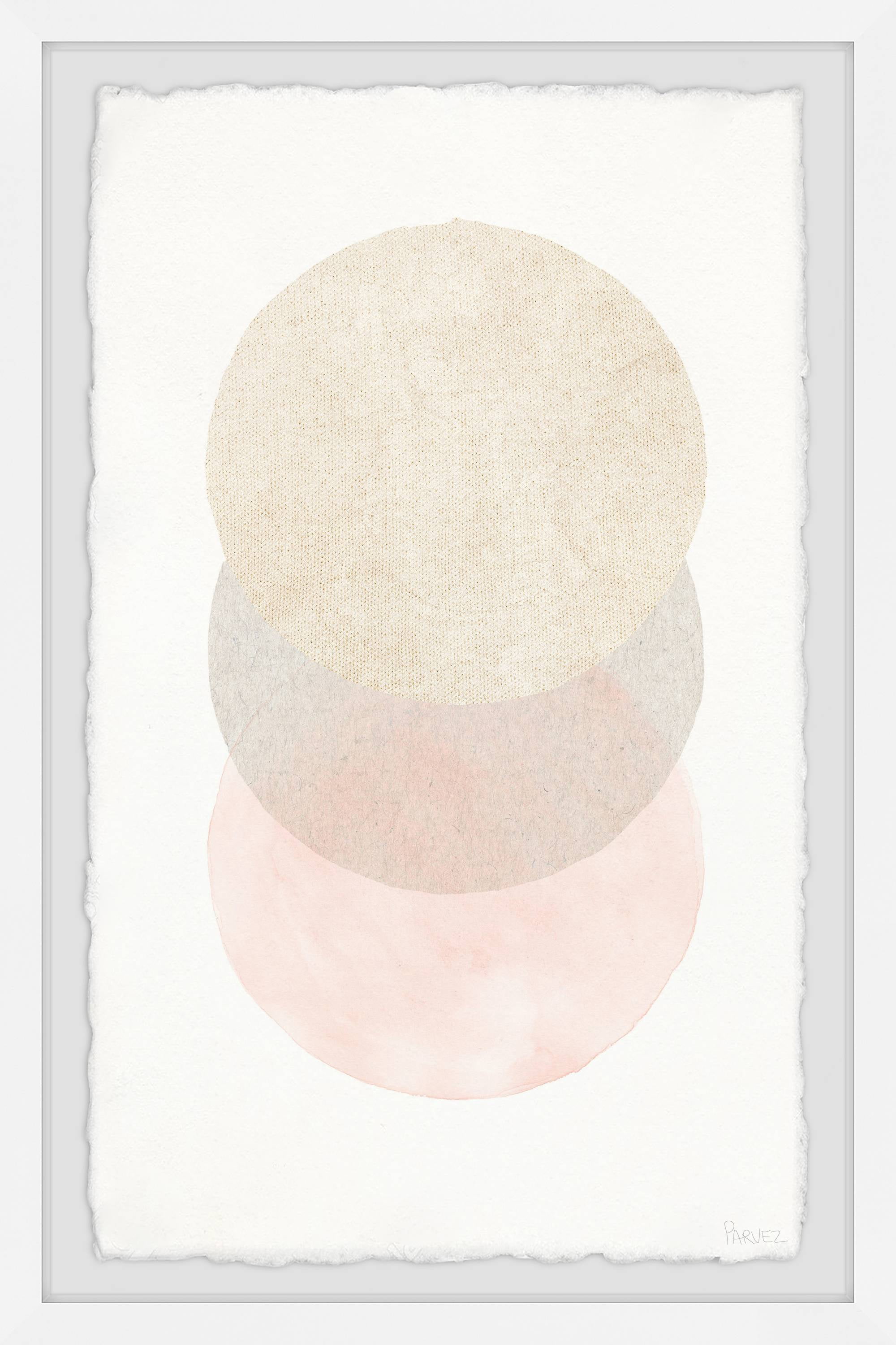 Parvez Taj Triple Cream Circles Framed Wall Art