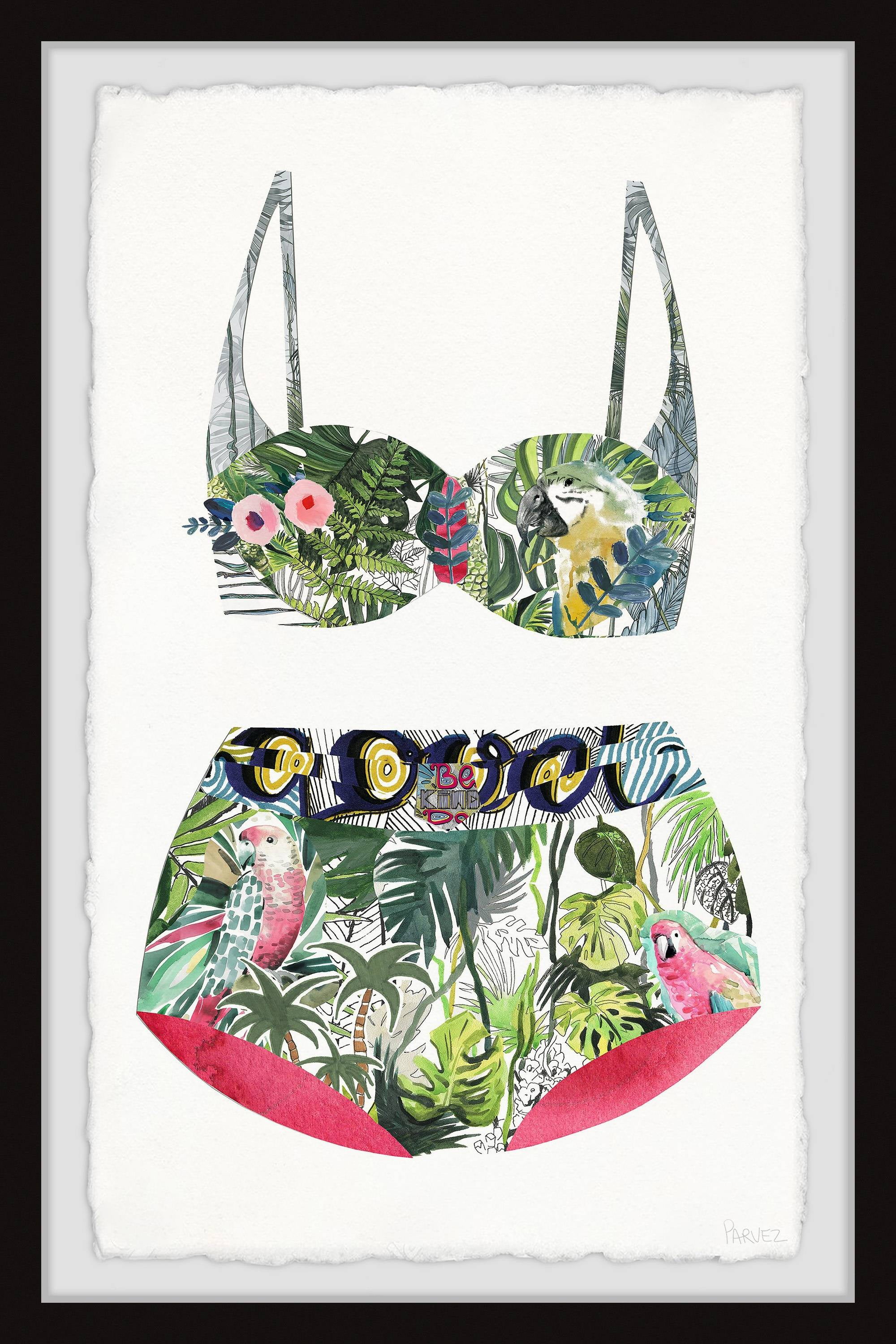 Tropic Paradise Swimsuit Print Framed Canvas Art