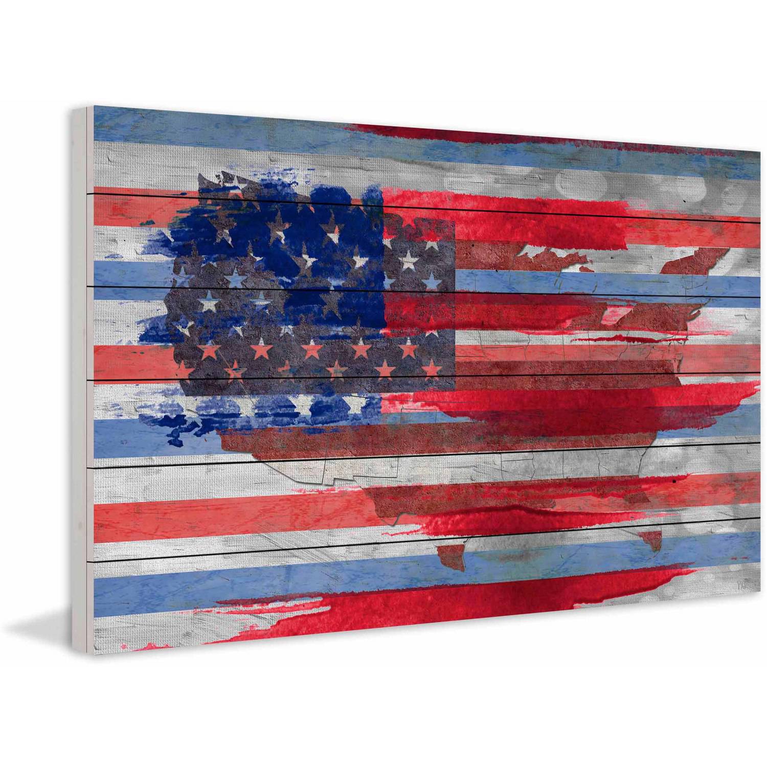 Parvez Taj "United States" Print on White Wood