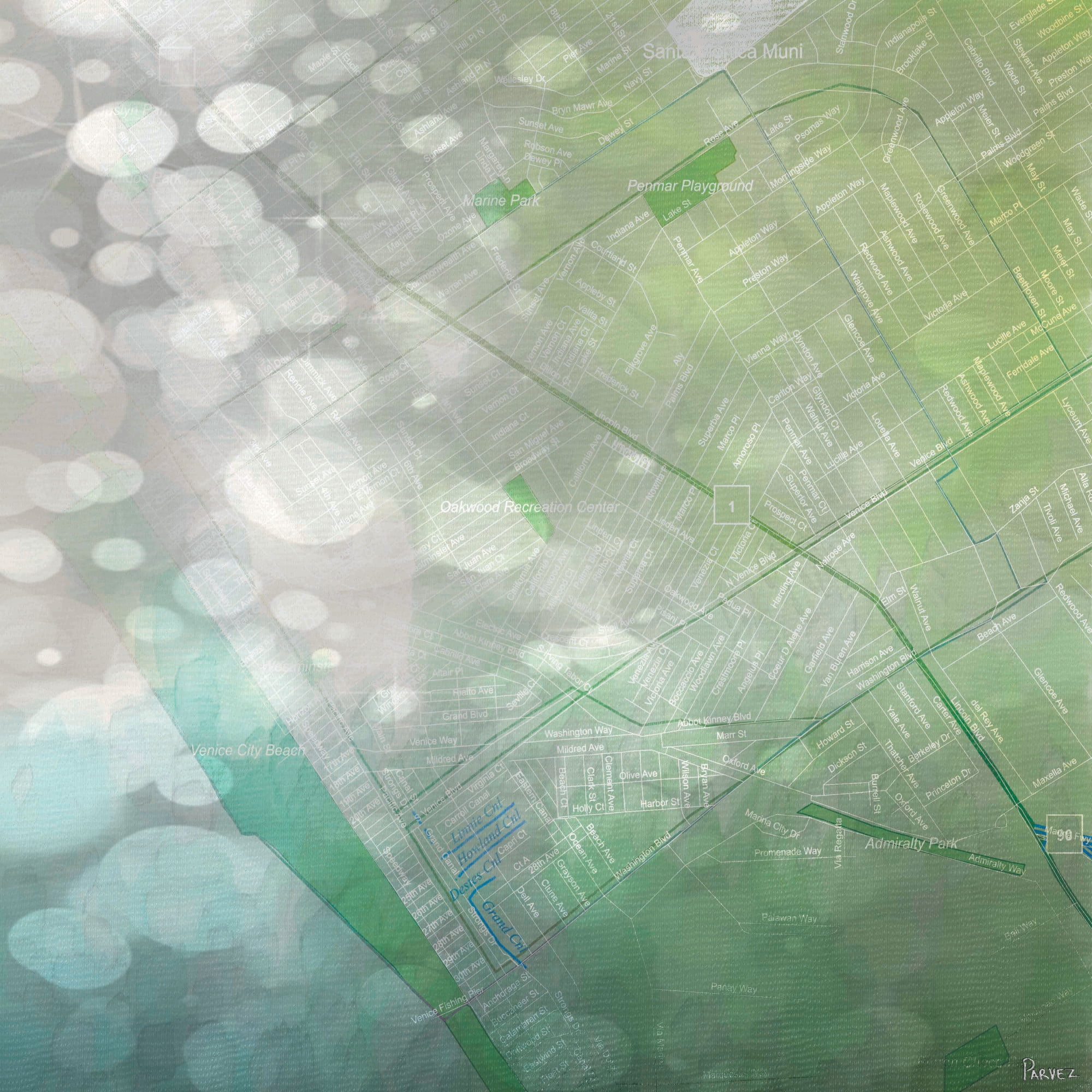 Parvez Taj "Venica, CA" Print on Canvas