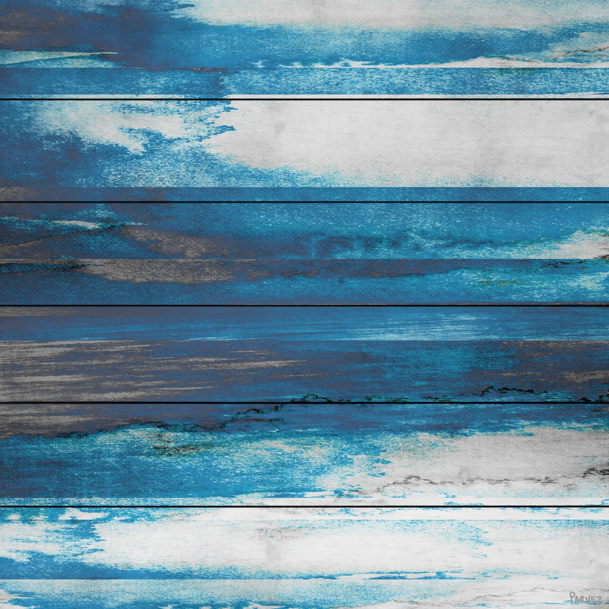 Veradero Coastal Blue and White Wood Wall Art