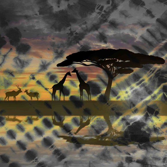 Parvez Taj "Walk at Dusk" Print on Canvas