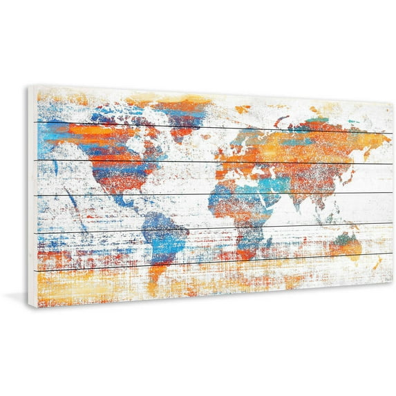 Parvez Taj Warm World White Wood Wall Art