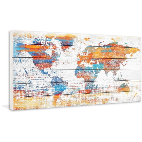 Parvez Taj Warm World White Wood Wall Art