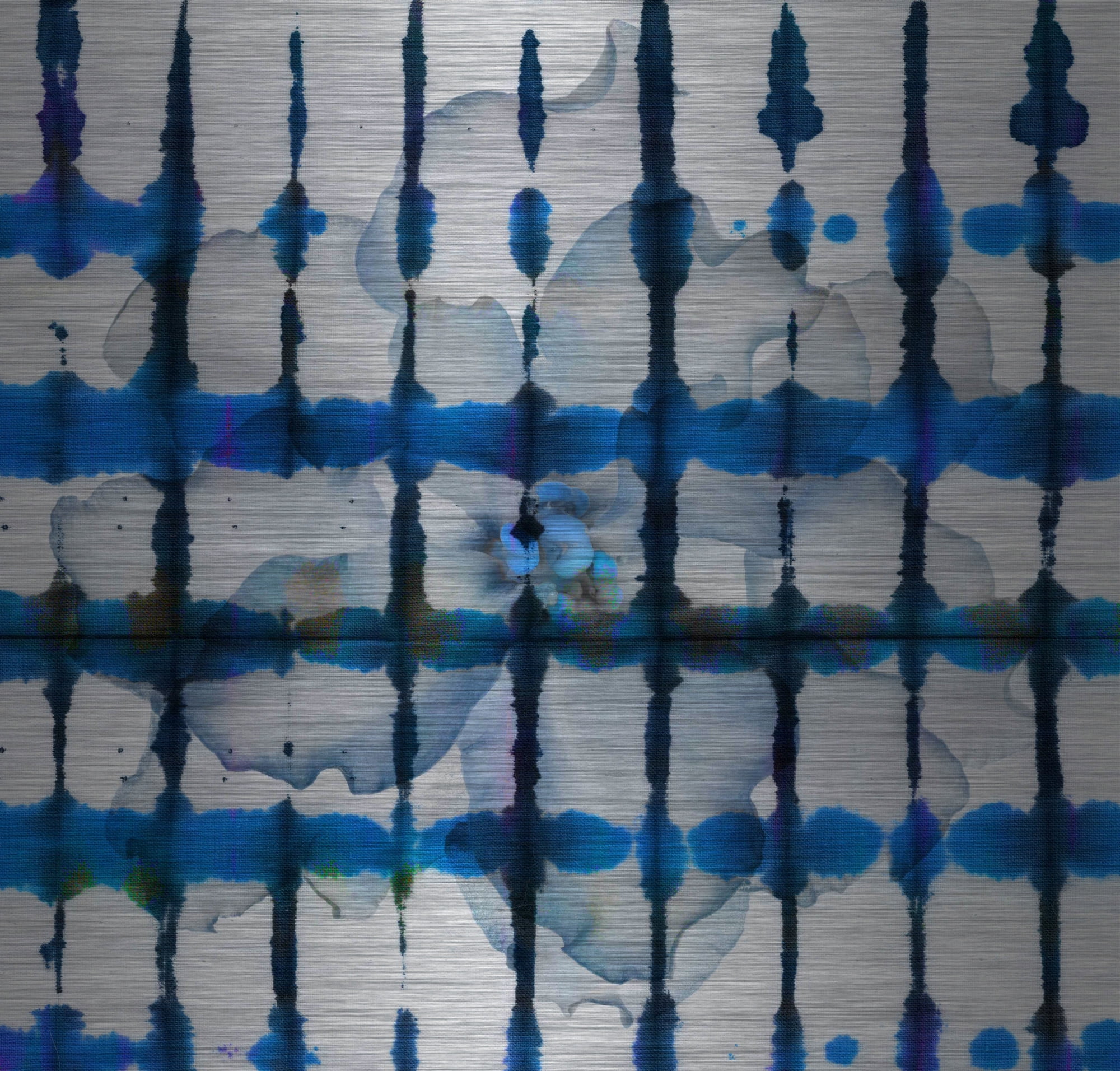 Parvez Michel Inc Parvez Taj 'White Flower Squared' Painting Print on Brushed Aluminum
