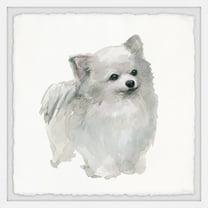 Parvez Taj White Pomeranian Framed Wall Art