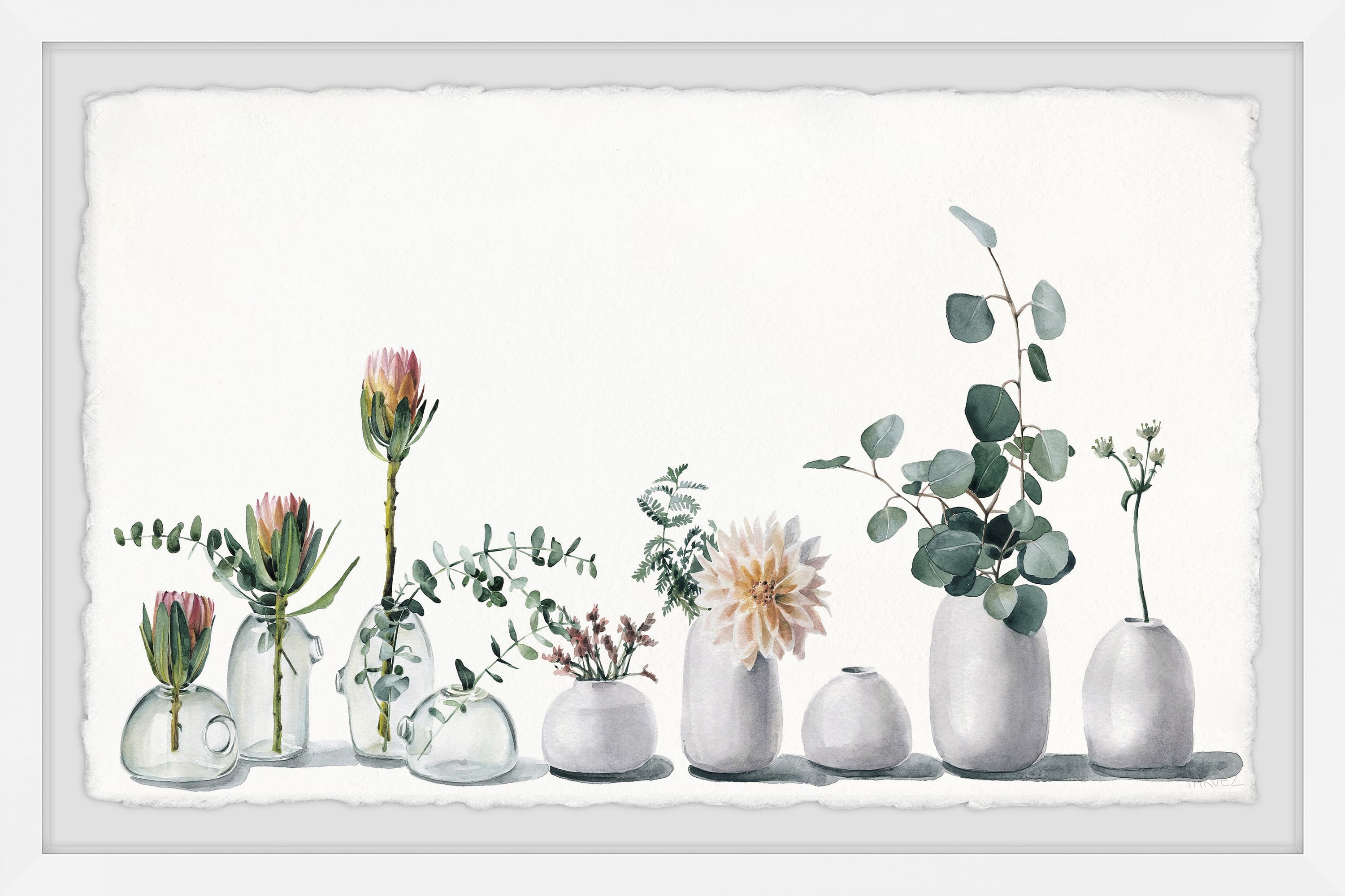 Parvez Taj White Simplicity Framed Wall Art