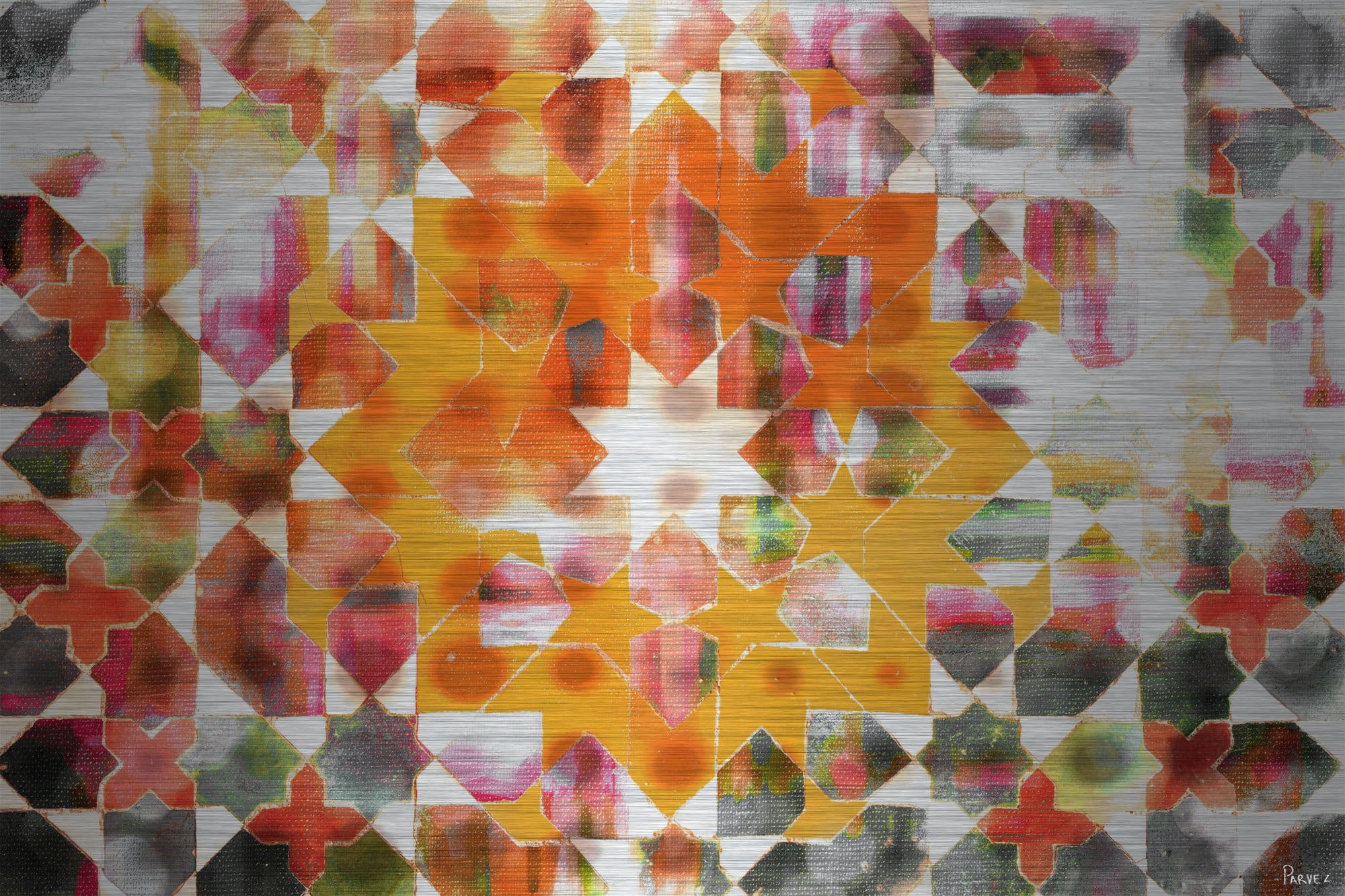 Parvez Taj Zinn Art Print on Brushed Aluminum