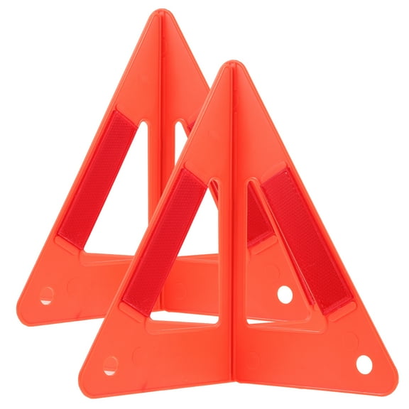 BEADCEST 2Sets Reflective Road Safety Kit for Car Red Plastic Warning Triangle Lightweight and Sturdy
