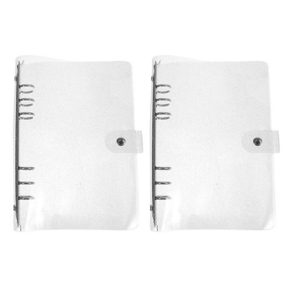 Parvistic 2Pcs Notebook PVC Cover Loose-leaf Planner Shell Six Ring Journal Binder for Home