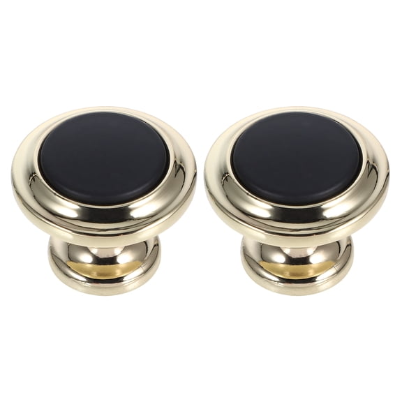 BEADCEST 2Pcs Black Door Knobs Round Cabinet Pulls for Home Use with Simple Installation