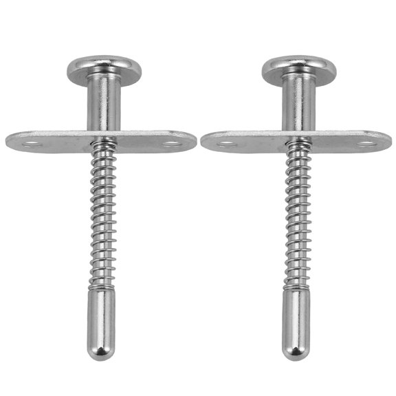 BEADCEST 2Pcs Plated Silver Iron Spring Bolt Latches Flexible Sturdy Furniture and Bed Fastening Fittings