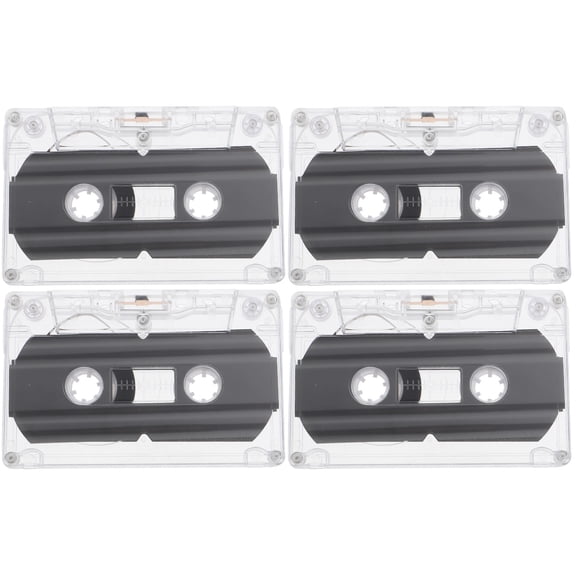 BEADCEST  Audio Cassette Tapes 30 Min Recording Time Retro Style Transparent for e 4Pcs