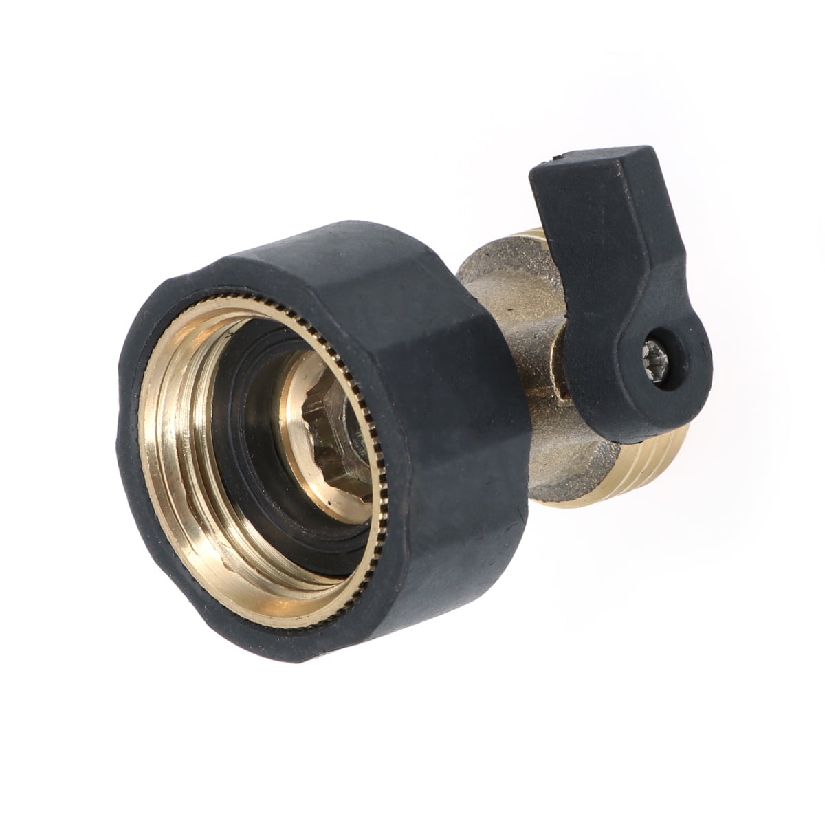 Heavy Duty Brass Garden Hose Connector with Shut Off Valve, 3/4 Inch ...