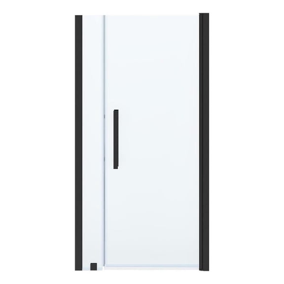 Pasadena 39 in. W x 72 in. H Frameless Pivot Alcove Shower Door in Black