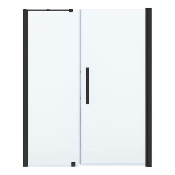 Pasadena 59 in. W x 72 in. H Frameless Pivot Alcove Shower Door in Black