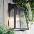 thumbnail image 1 of JONATHAN Y Pasadena 9" Iron/Glass Modern Industrial Angled LED Outdoor Sconce, Black, 1 of 9