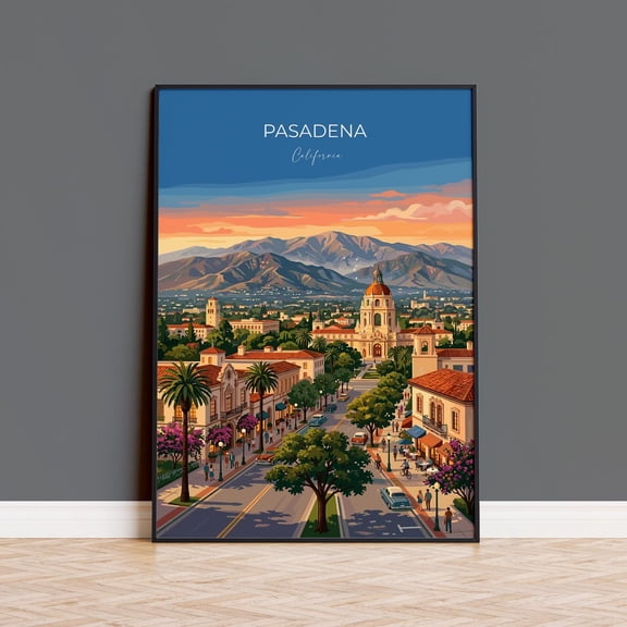 Pasadena California City Hall Wall Art Decor Unframed Paper Print