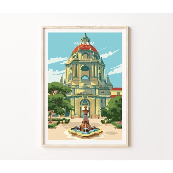 Pasadena California Scenic City Travel Wall Art Home Decor
