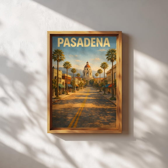 Pasadena Pasadena Wall Art California Travel Print Vintage Pasadena Pasadena City, Unframed Paper Print