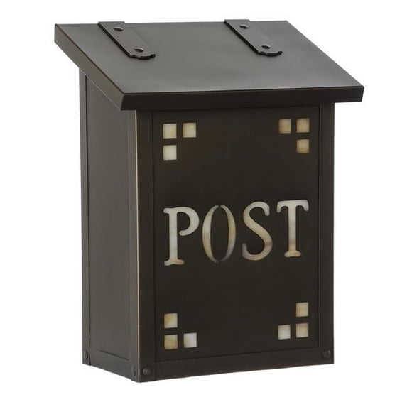 Pasadena Vertical Mailbox with Post Stencil - Textured Black, Honey