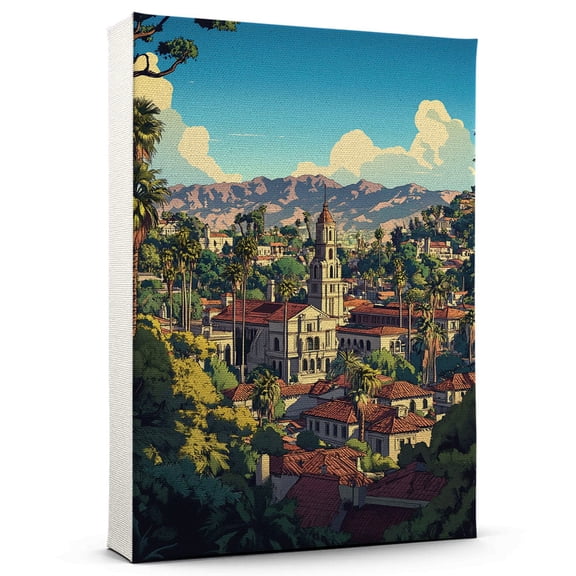 Pasadena Vintage Travel Canvass, California Canvas Wall Art, Pasadena Canvas Wall Art, California Wall Art Picture Print Decor - 105AZ1070
