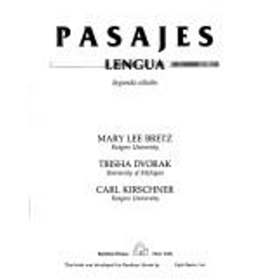 Pre-Owned Pasajes 9780394353210 Used