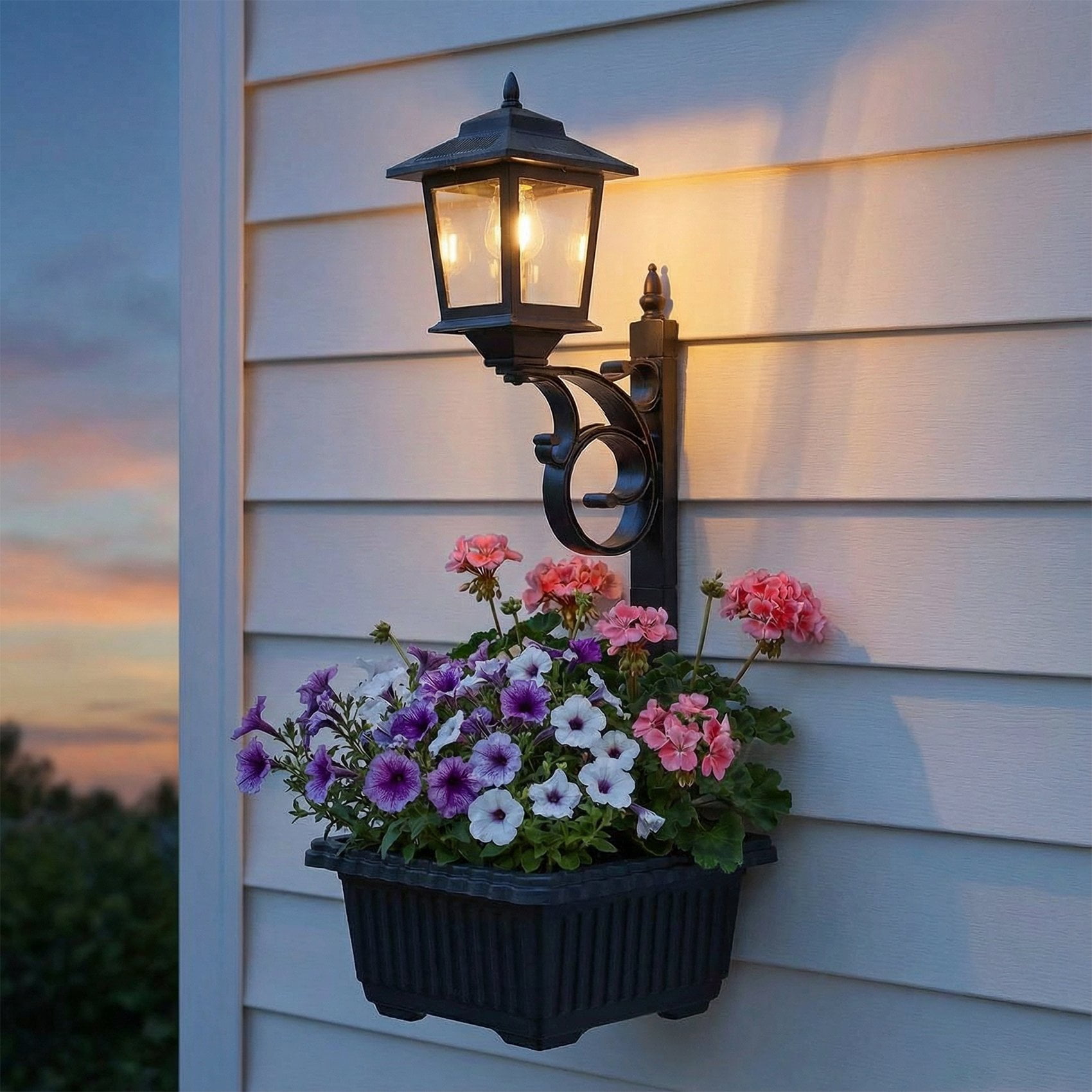 Pasamic 2-in-1 Solar Planter Light, 1 pack Outdoor Lamp Post for Porch ...
