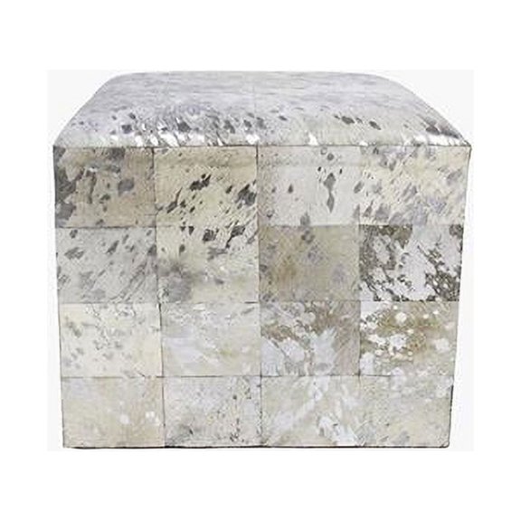 Pasargad FU-26276 Forest Collection Cowhide Bench, Silver