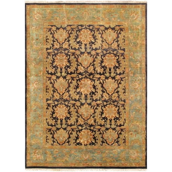 Pasargad Home 024565 Mogul Art Agra Collection Hand-Knotted Lambs Wool Area Rug, Red - 9 ft. x 12 ft. 5 in.