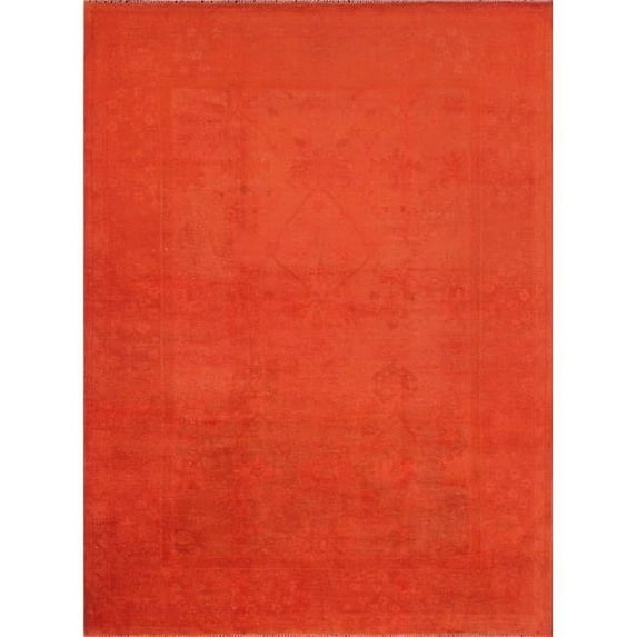 Pasargad Home 037416 Lahore Collection Hand Knotted Lamb's Wool Area Rug- 8 ft. 5 in. X 11 ft. 3 in. Coral