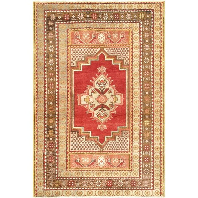 Pasargad Home 045331 Pasargad Home Vintage Oushak Collection Coral Lamb's Wool Area Rug- 3' 8' X 5' 7'