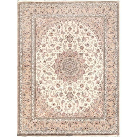 Pasargad Home 045632 Azerbaijan Collection Hand-Knotted Wool Area Rug-10 ft. 0 in. X 13 ft. 6 in. Ivory