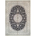 thumbnail image 1 of Pasargad Home 103" x 145" Hand-Knotted Silk & Wool Area Rug in Navy/Ivory, 1 of 7