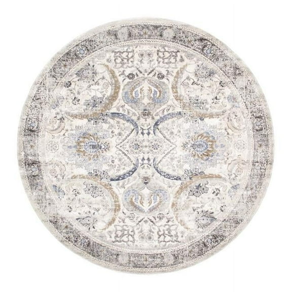 Pasargad Home  6 x 6 ft. Amadeus Design Power Loom Area Rug  - Ivory