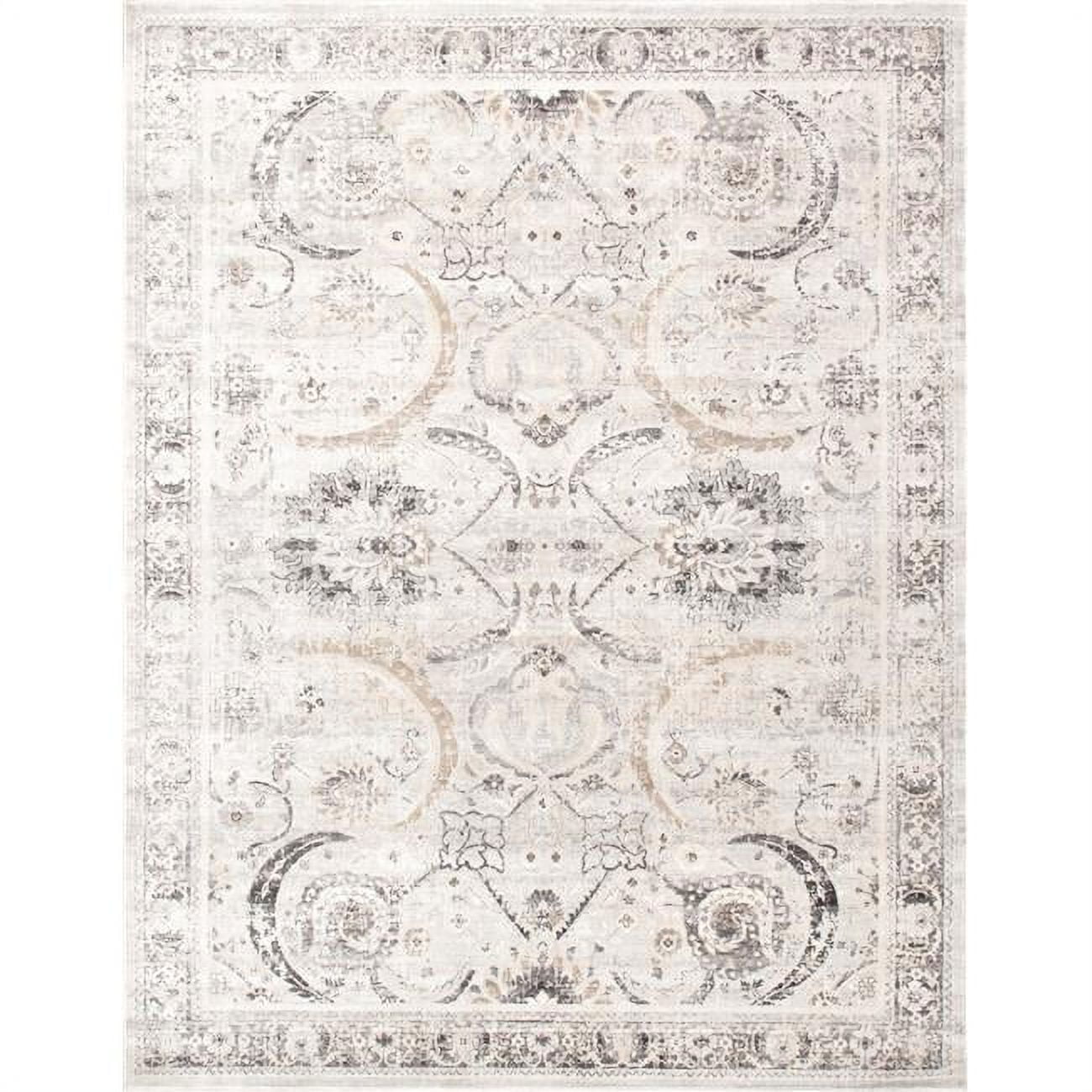 Amadeus Ivory and Silver 6' x 9' Handmade Synthetic Area Rug
