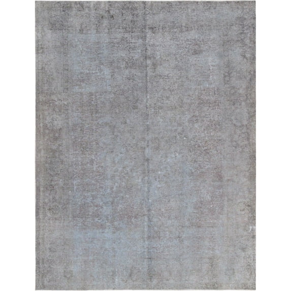 Pasargad Home Overdye 98" x 127" Hand-Knotted Contemporary Wool Area Rug in Gray