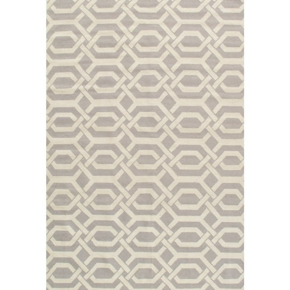 Pasargad Home AZ 4' x 6' Hand-Woven Lamb's Wool Light Gray/Ivory Rug - All Ages, Indoors