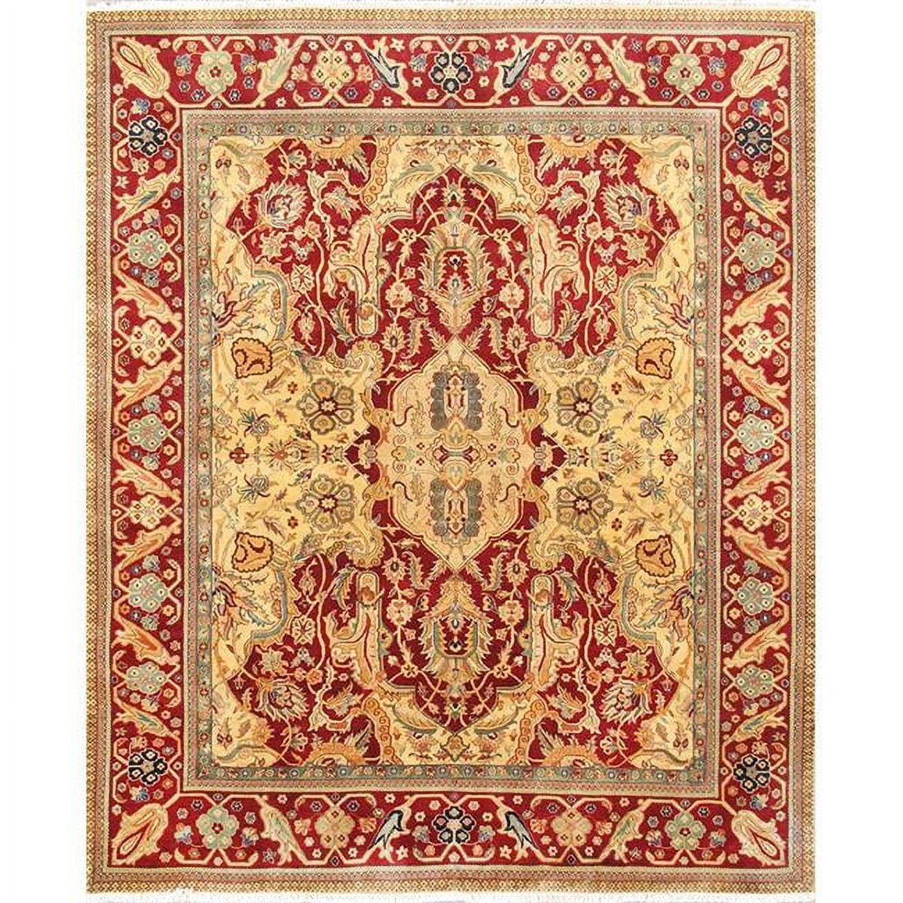 Handmade Red Wool 8' x 10' Rectangular Area Rug