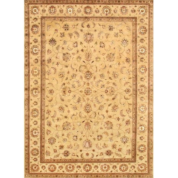 Pasargad Home Agra Hand-Knotted Silk & Wool Area Rug 9' 0" X 12' 2" Ivory