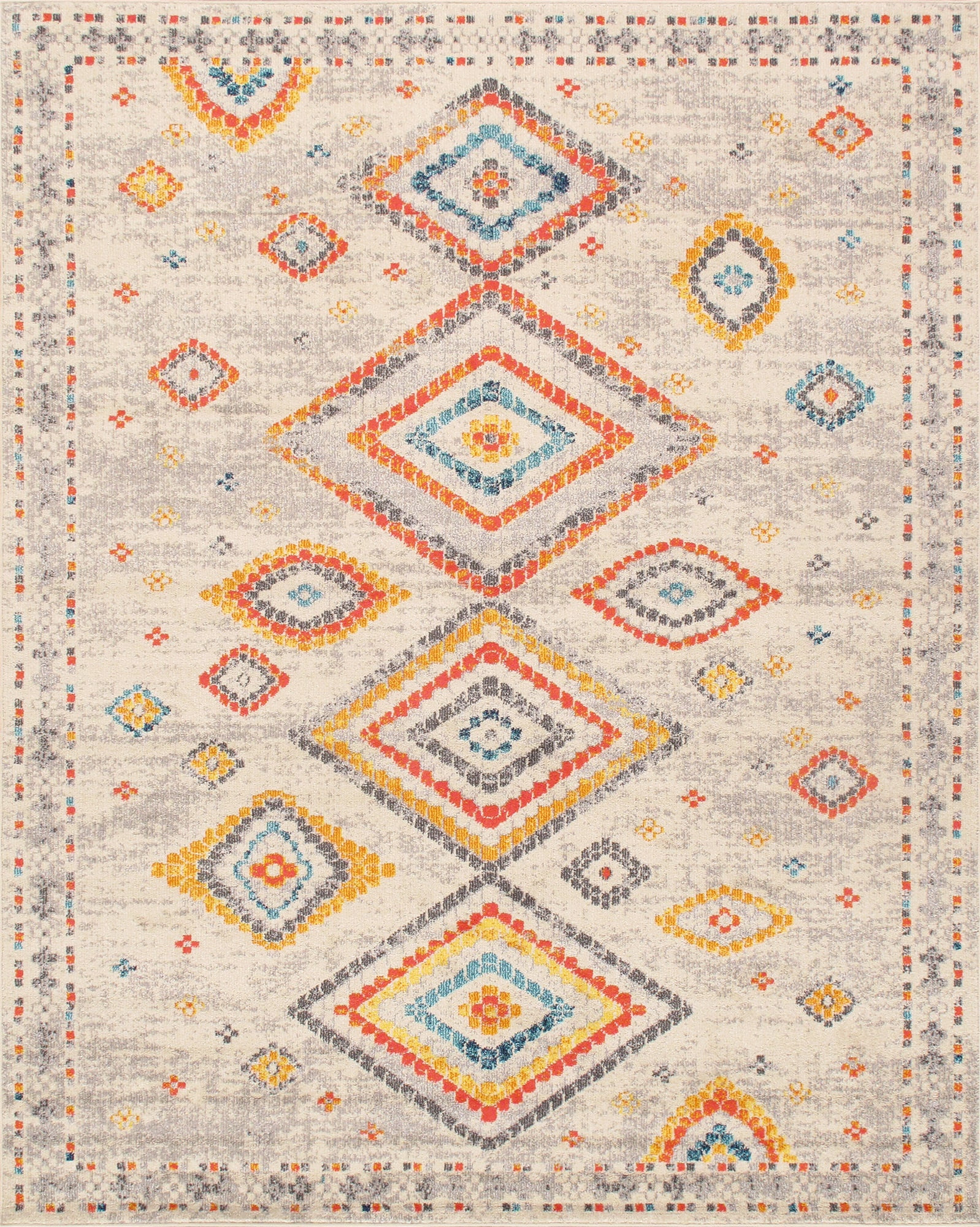 Aldora Southwestern Gray and Multicolor Synthetic Area Rug