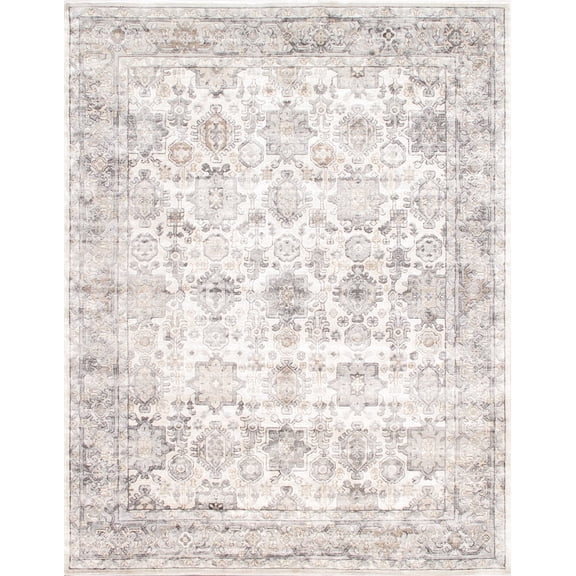 Pasargad Home Amadeus 2' x 3' Power-Loomed Ivory/Grey Rug, For Indoor Space and all Age of Group