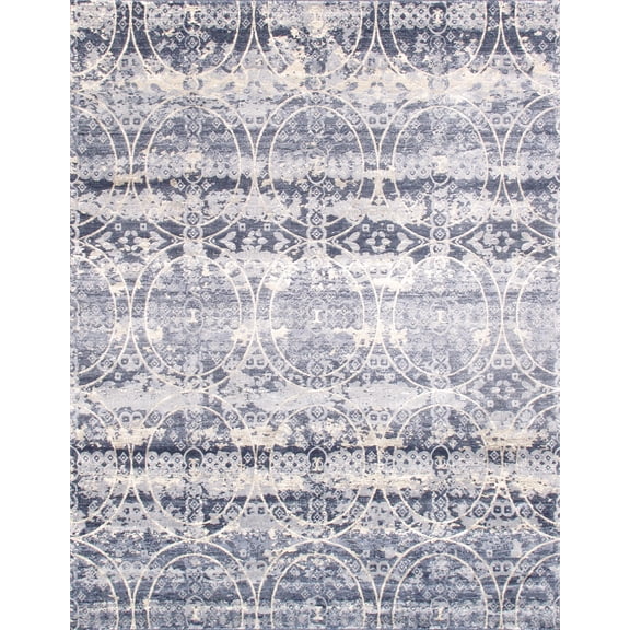 Pasargad Home Amadeus 4' x 6' Power-Loomed Blue Rug, For Indoor Space and all Age of Group