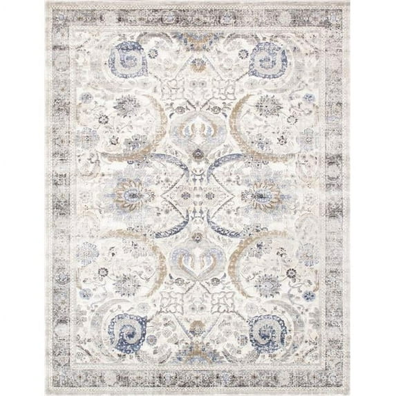 Pasargad Home Amadeus 4' x 6' Power-Loomed Ivory/Beige Rug, For Indoor Space and all Age of Group