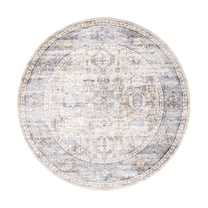 Pasargad Home Amadeus 6' x 6' Power-Loomed Beige/Blue Rug, For Indoor Space and all Age of Group