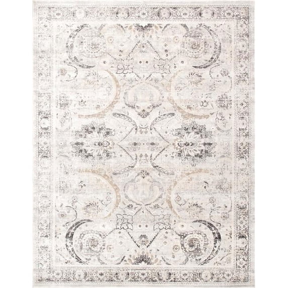 Pasargad Home Turkish Fantasia Design Oriental Area Rug 6' 0" X 9' 0" - Ivory/Silver