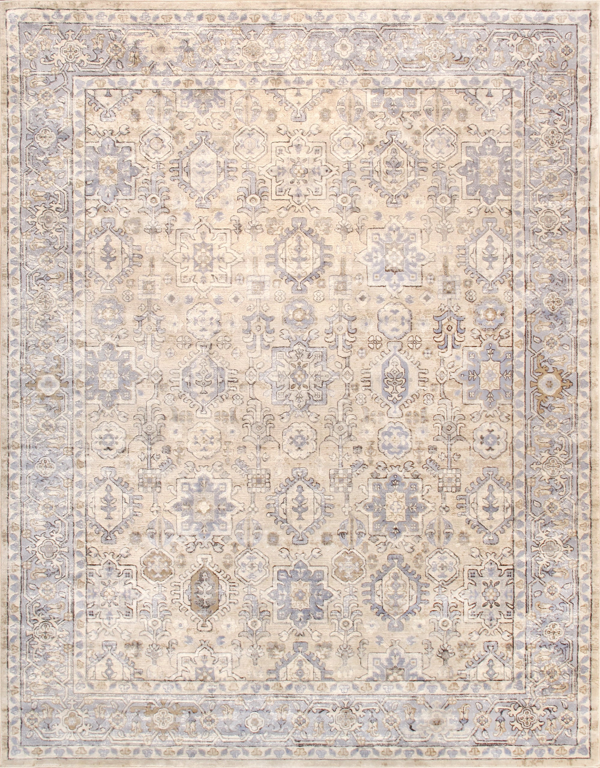 Amadeus Easy Care Handmade Blue Wool Blend 5' x 7' Area Rug