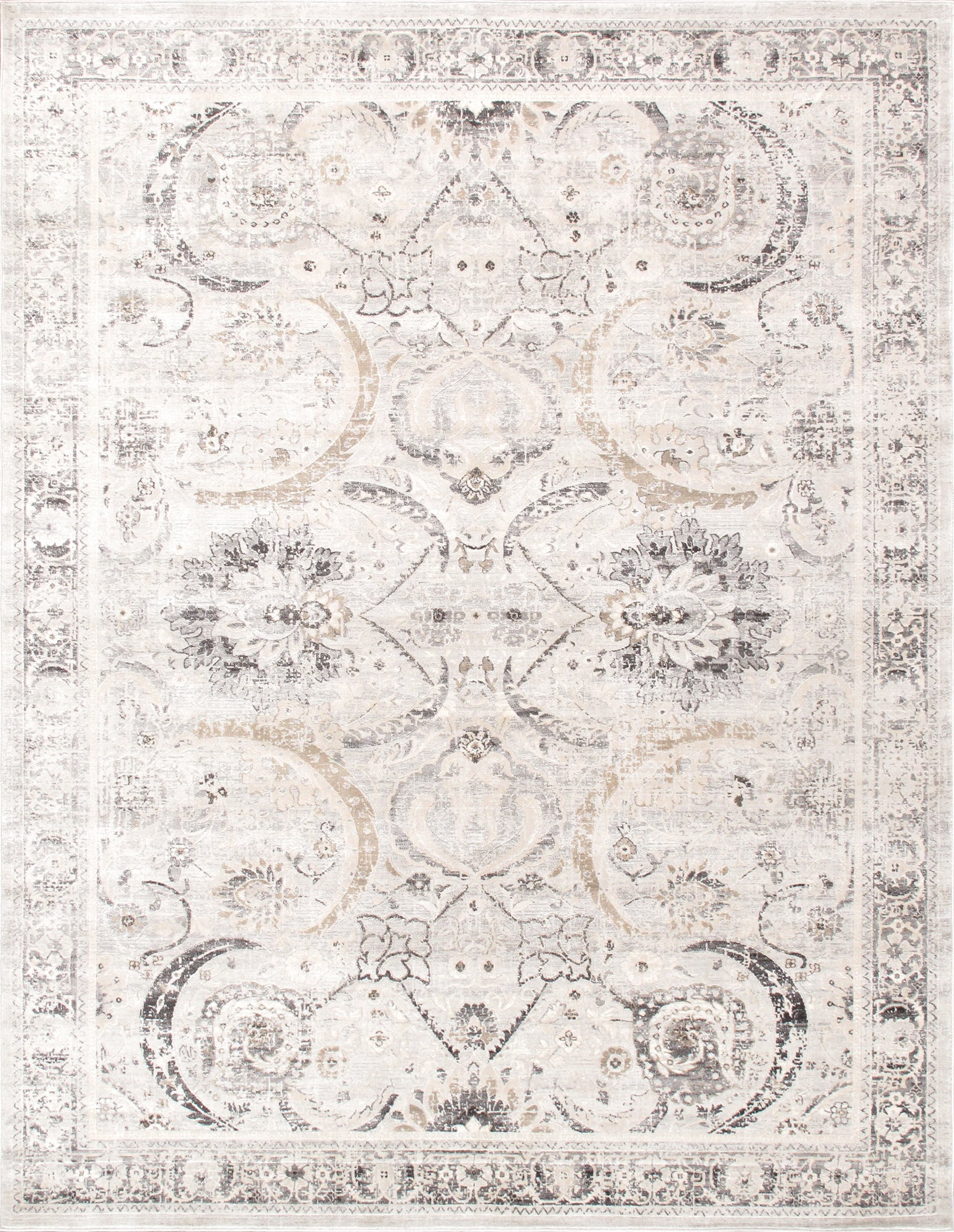 Amadeus Ivory and Silver 6' x 9' Handmade Synthetic Area Rug